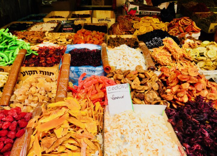 Dried fruit at Carmel Market in Tel Aviv Israel ; Tel Aviv City Trip Travel Blog Inspirations