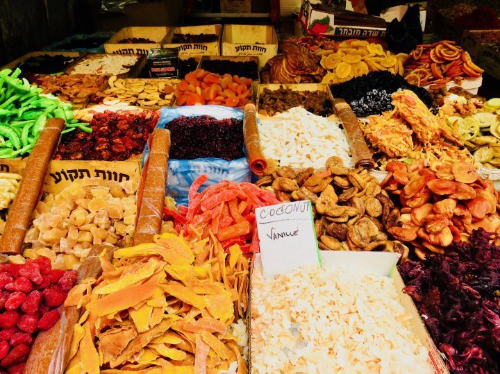 Dried fruit at Carmel Market in Tel Aviv Israel ; Tel Aviv City Trip Travel Blog Inspirations