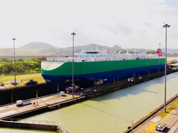 Big Ship Miraflores Lock view Panama Canal Panama; Panama Travel Blog Inspirations