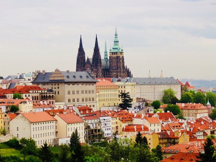 View from Petřin Hill over Prague; Prague City Trip Travel Blog Inspirations