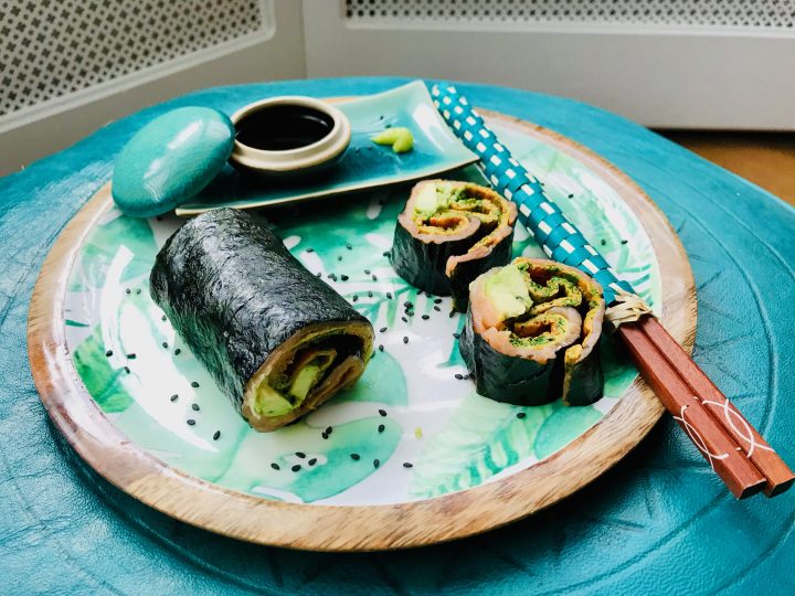 Nori Omelet Wrap with Salmon