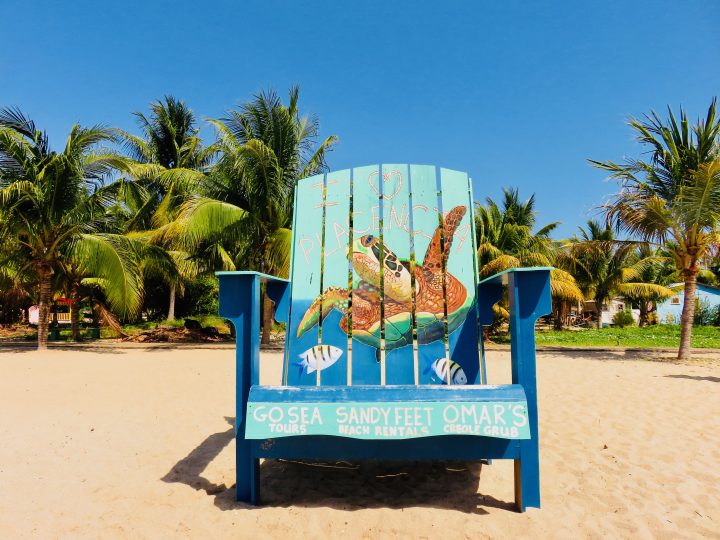 Painted Chair at beach in Placencia Belize, Belize Travel Blog