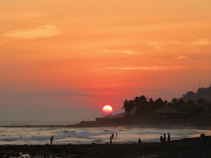 Sunset over the surfing beach in El Tunco El Salvador, El Salvador Travel Blog