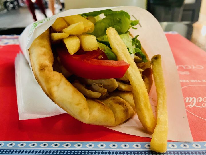 Traditional Food Gyros Greece, Greek Cyclades travel Blog