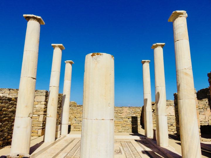 Pillars old town of Delos Greece, Greek Cyclades Travel Blog