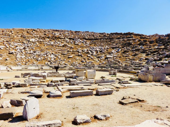 Theater in old town of Delos Greece, Greek Cyclades Travel Blog