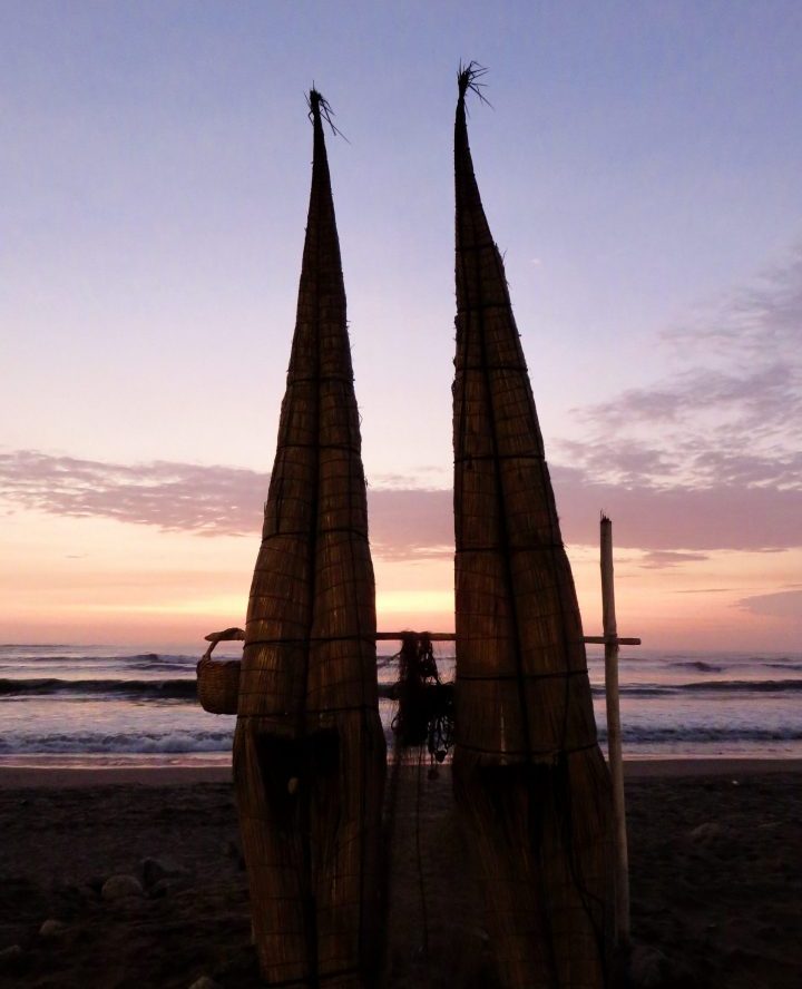 Traditional Caballitos Sunset Huanchaco Peru, travel blog Peru