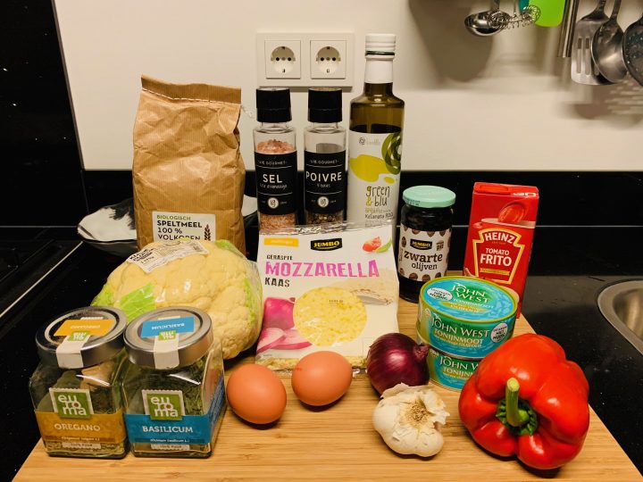 Ingredients for homemade Cauliflower Pizza Food recipes and inspirations