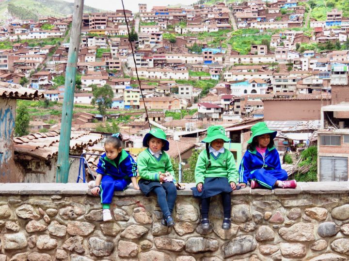 Kids in uniforms at School Cusco Peru, Travel Blog Peru