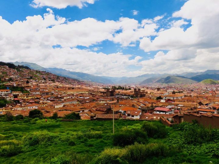 View over the town of Cusco Peru, Travel blog Peru