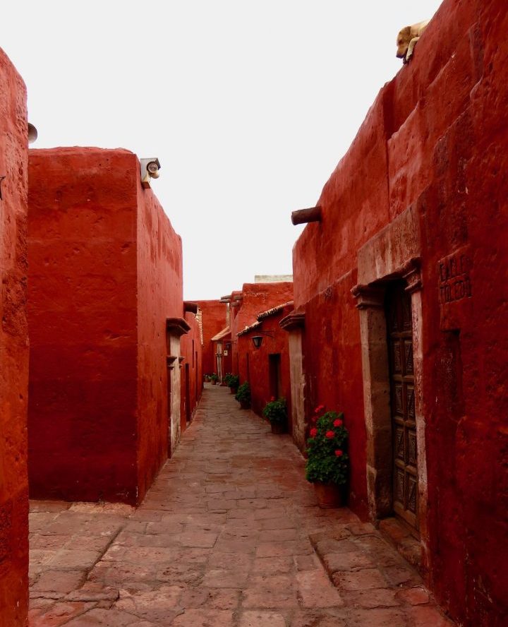 Red Walls of the Monasterio in Arequipa Peru, Travel Blog Peru