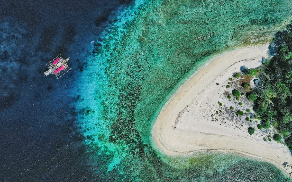 Drone Shot Palawan TAO Sailing Philippines Travel Blog