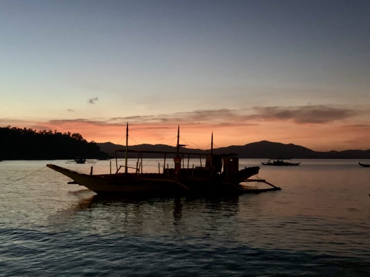 Sunset Boat Port Barton Palawan Philippines Travel Blog