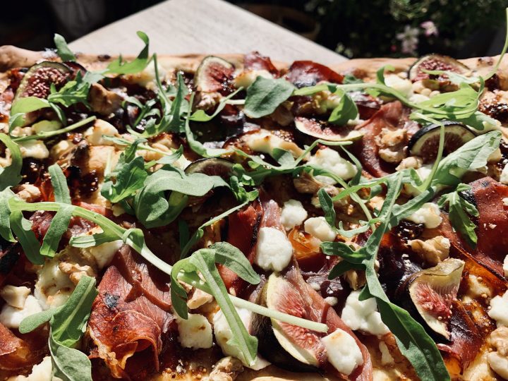 Flammkuchen with Figs, Serrano Ham and Goat Cheese