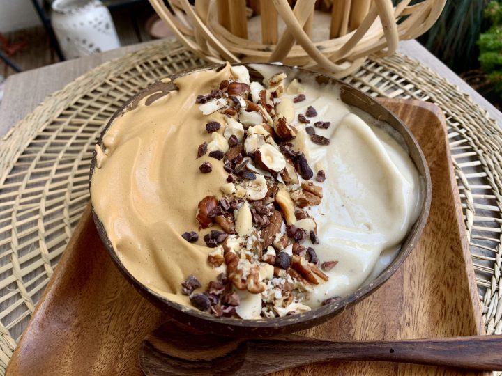 Energy Bowl: Frozen Bananas and Dalgona Coffee