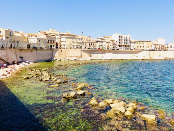 Seaside beach Aretusa Syracuse Ortygia Southeast Sicily Italy Travel Blog