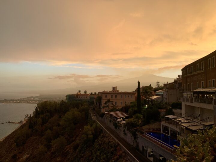 Sunset Taormina East Sicily Italy Travel Blog Inspirations