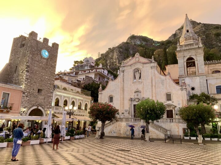 Sunset square Taormina East Sicily Italy Travel Blog Inspirations