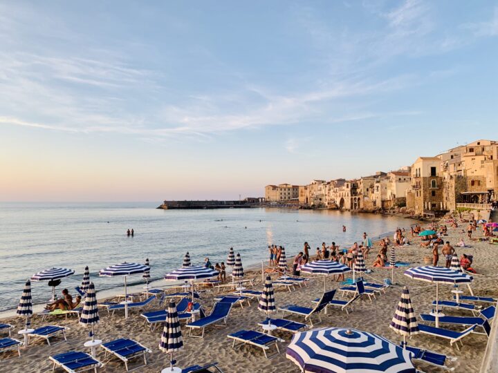 Beach Cefalú Sunset North Sicily Italy Travel Blog