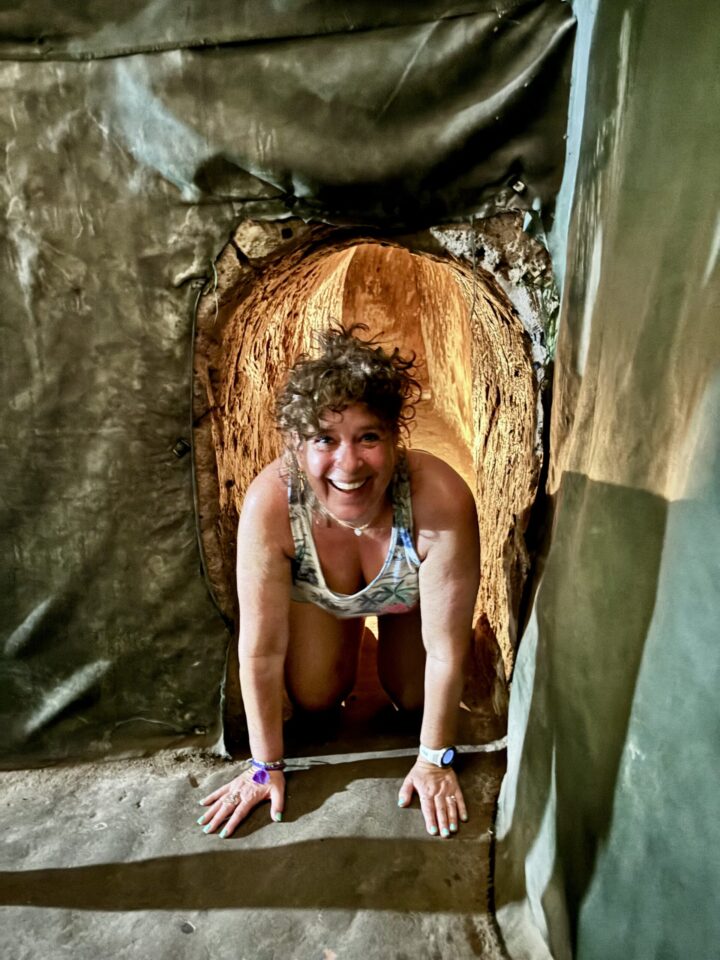 Mirja in Cu Chi Tunnel Travel Blog Ho Chi Minh City Vietnam