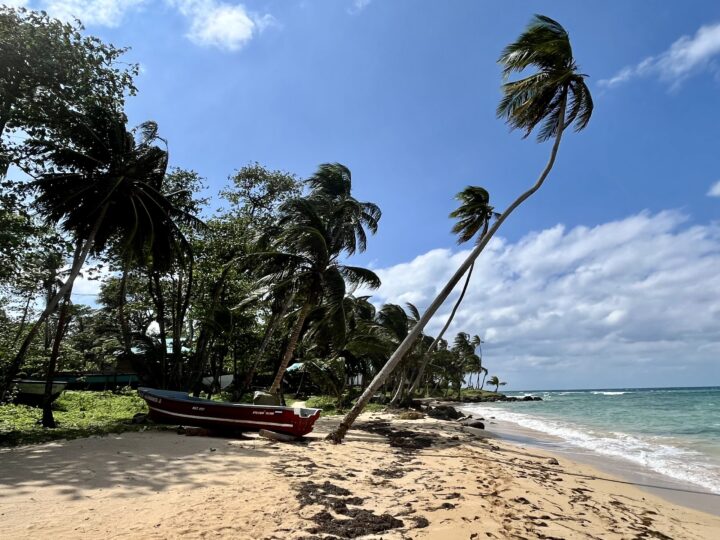 Otto beach and boat Little Corn Island Nicaragua Travel Blog