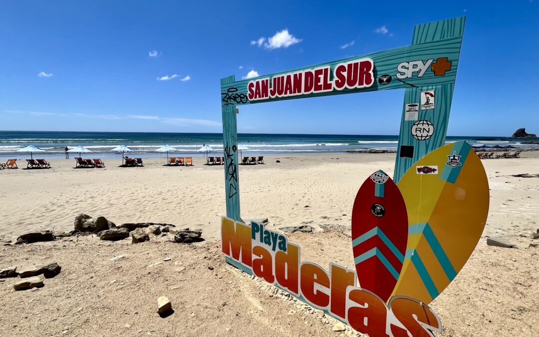 Surfing at Playa Maderas, San Juan del Sur, Nicaragua