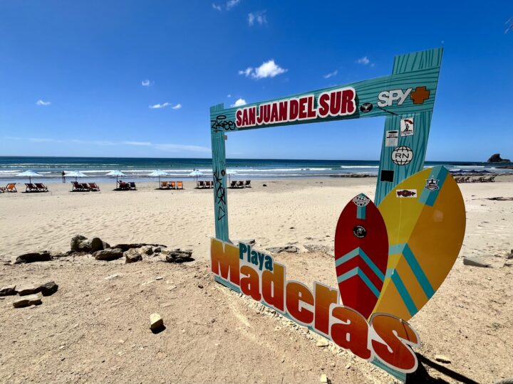 Playa Maderas Beach sign San Juan Del Sur Travel Blog Nicaragua Central America