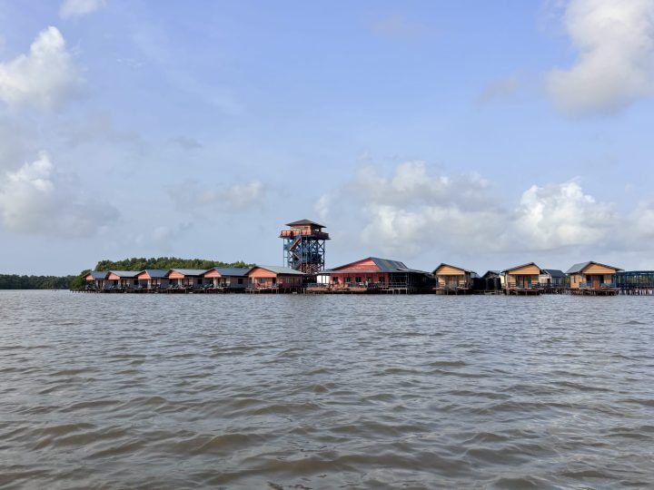 Akira Bigi Pan Overwater Resort seen from the water