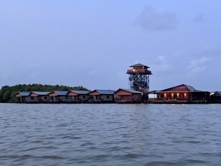 Returning to Akira Overwater Resort after a sunset boat tour in Bigi Pan