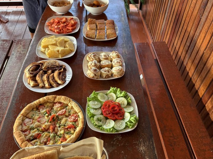 Breakfast at Seliba glamping camp in Suriname