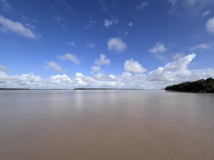 Brown river at the Suriname Guyana border Brown river at the Suriname Guyana border near Nickerie