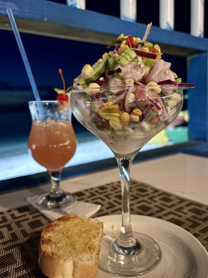 Ceviche at Bago’s Beach Bar in Crown Point Tobago