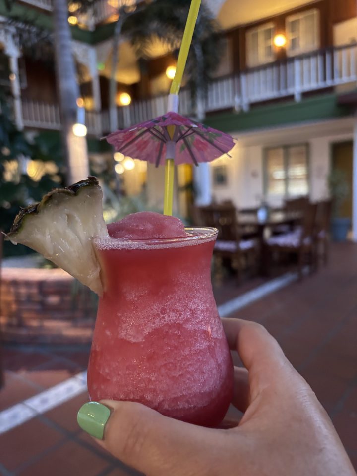 Cocktail at Cara Lodge in Georgetown after visiting Kaieteur Falls