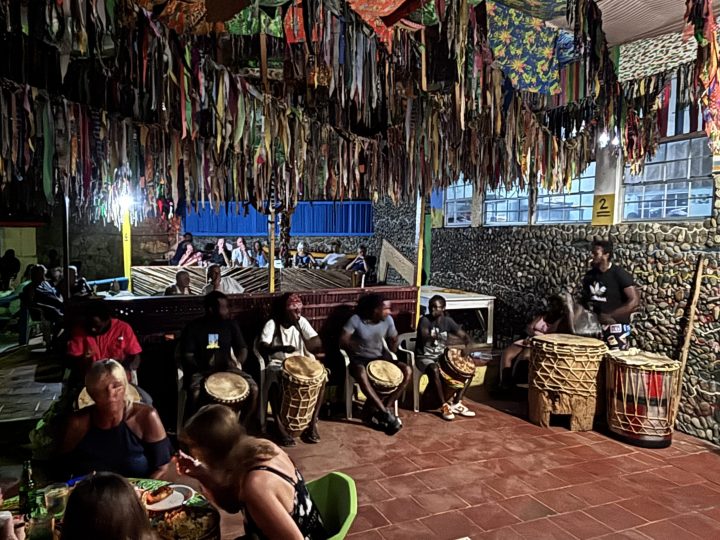 Drum night at Boat View Beach Bar in Castara Tobago