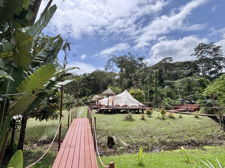 Overview of Seliba glamping camp in Suriname