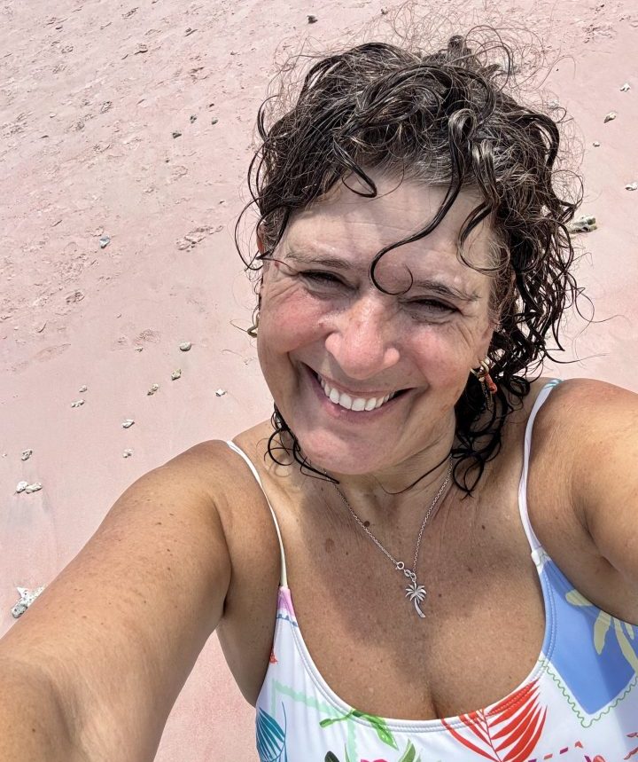 Mirja at Pink Beach in Komodo National Park