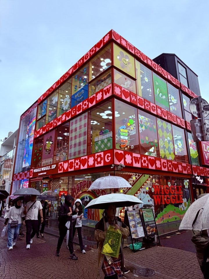 Colorful street and buildings in Harajuku Tokyo