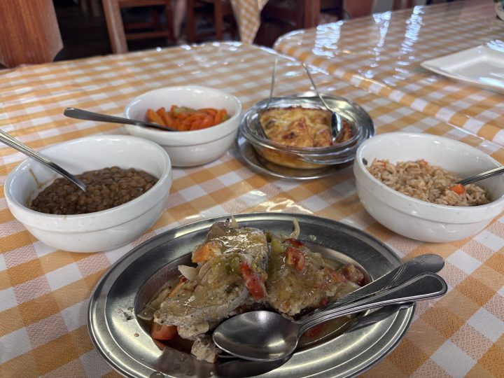 Local food at Jemma’s Treehouse restaurant in Tobago