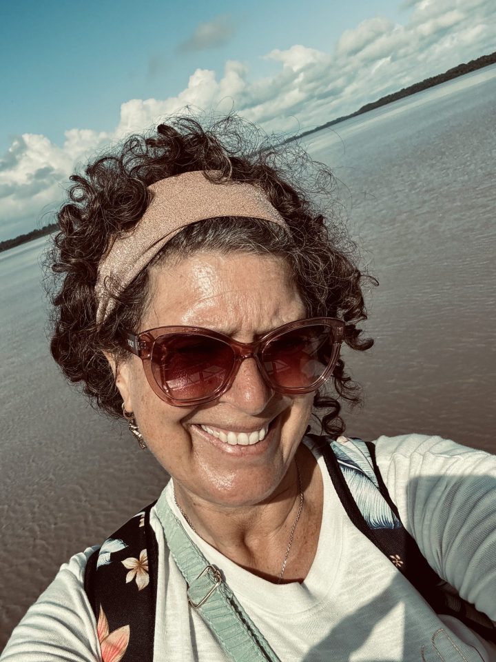 Woman on the ferry from Suriname to Guyana near Nickerie
