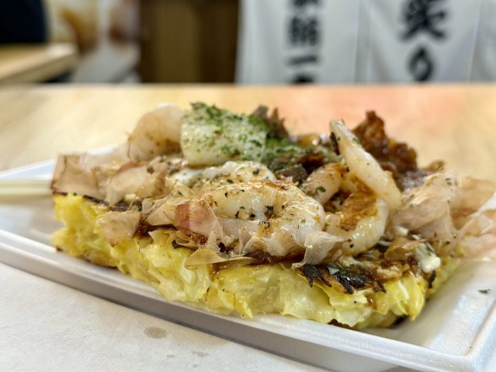 Okonomiyaki in Osaka Japan