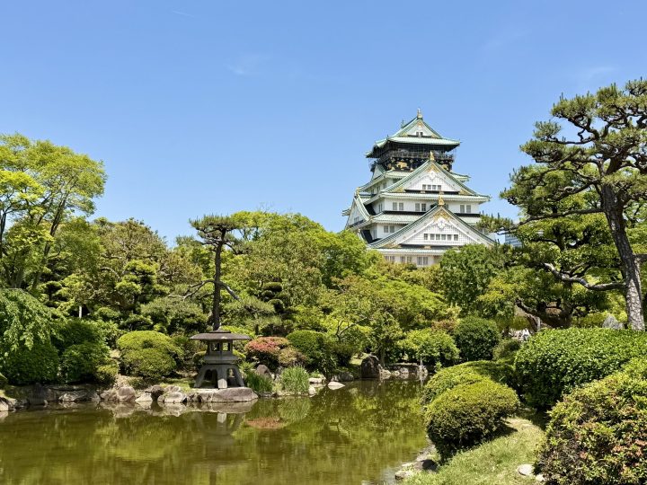 Osaka Castle view from the Japanese garden