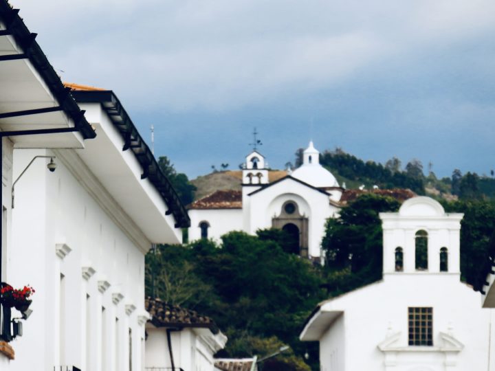 White colonial streets in Popayán Colombia