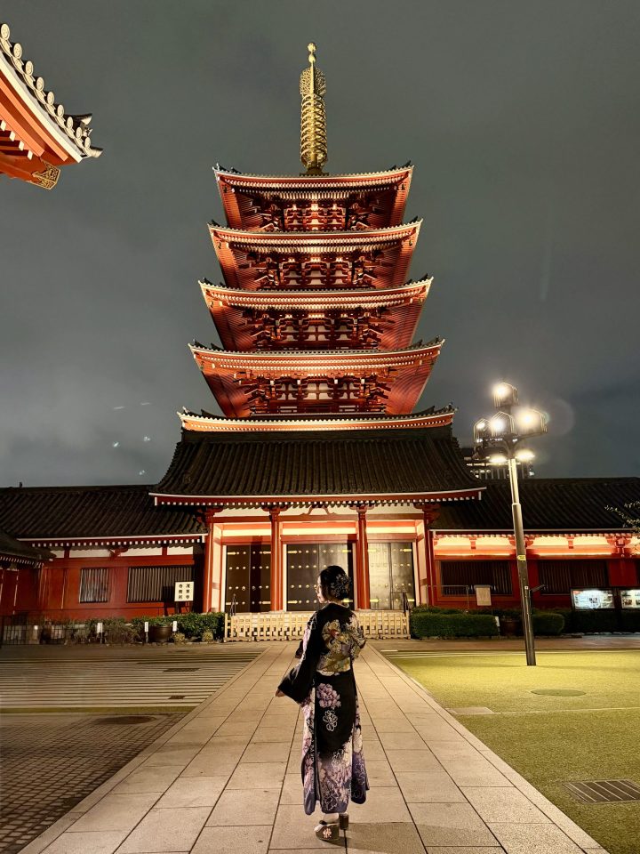 Senso-ji Temple by night in Asakusa Tokyo