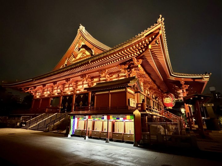 Senso-ji by night Asakusa Tokyo Senso-ji Temple area by night in Asakusa Tokyo