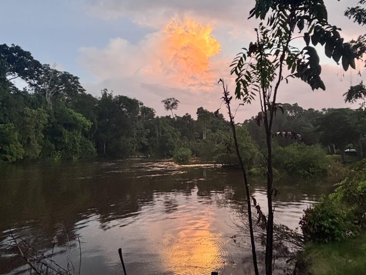 Sunset on the Upper Suriname River at Knini Paati
