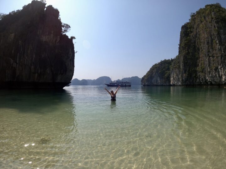 Swimming Activity Cat Ba Lan Ha Bay Halong Bay Travel Blog Vietnam