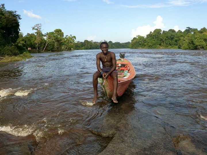 Swimming in the Upper Suriname River at Knini Paati