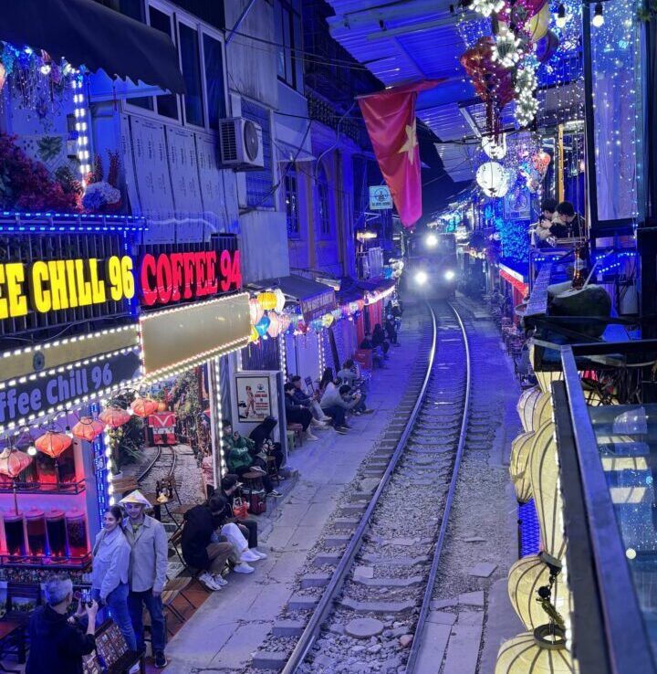 Train Street coming train Hanoi Travel Blog Vietnam Asia