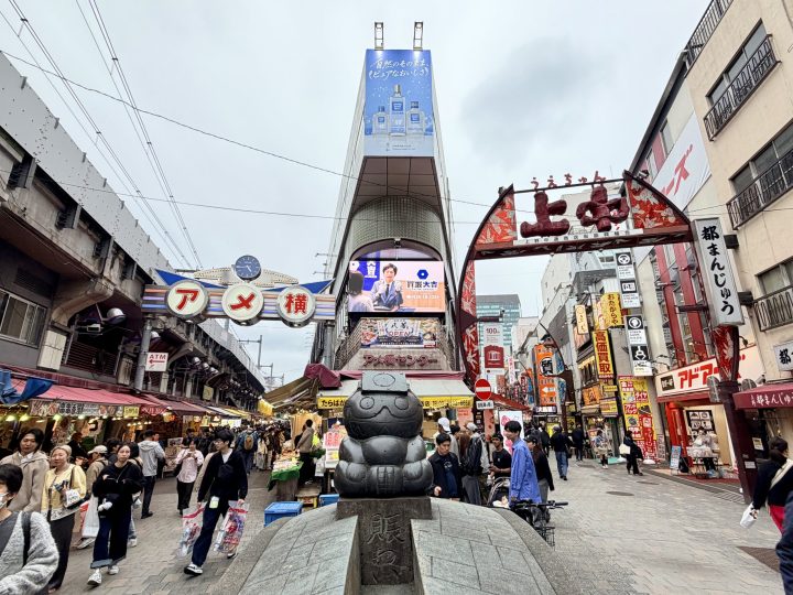 Street scene in Ueno during a first-time Tokyo itinerary