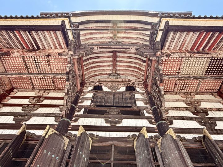 Wooden details outside Todai-ji Temple in Nara